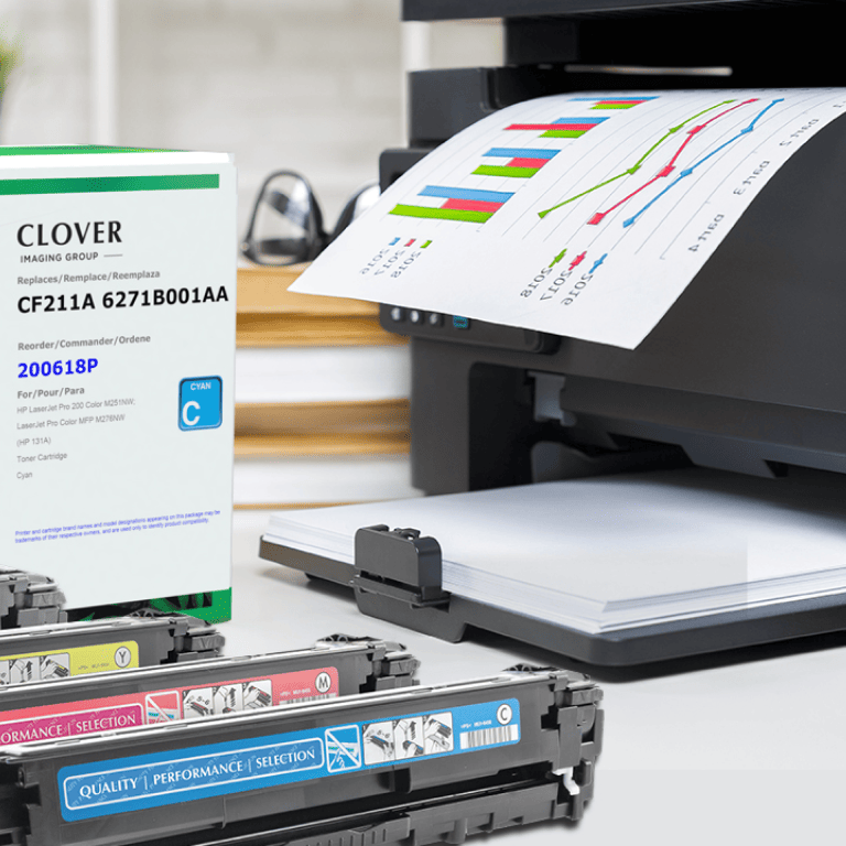 Clover Imaging Group recycled toner and printer printing graph